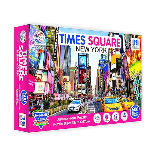 New York Times Square 500 Pieces Jumbo Floor Jigsaw Puzzle (Size: 98 Cmx67 Cm)-Kids