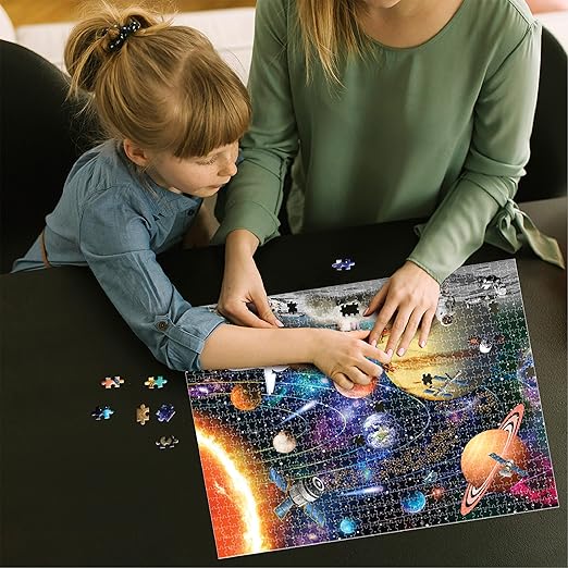 Space Jigsaw Puzzle Game for Kids, 1000 Pieces, Educational, Learning & Development, Fun Activity Toy for Childrens, Gift Set for Kid