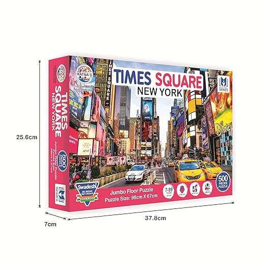 New York Times Square 500 Pieces Jumbo Floor Jigsaw Puzzle (Size: 98 Cmx67 Cm)-Kids