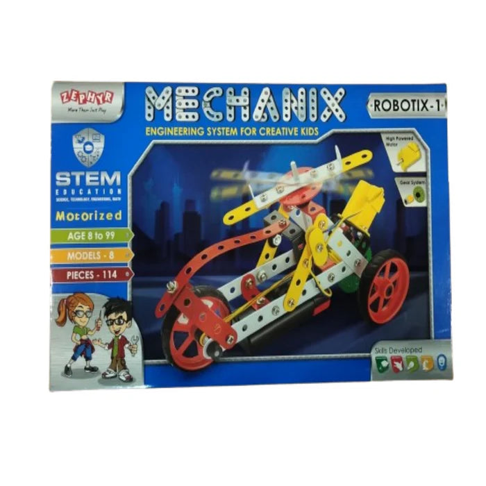 Mechanix Robotix-1 Motorized STEAM Educational Toy, Building and Construction Set for Boys and Girls Age 7+ Years