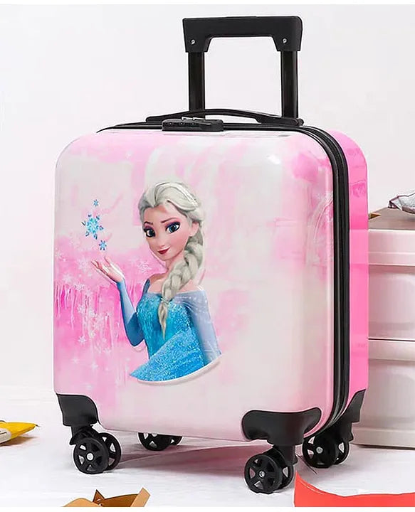 Frozen Elsa Kids Trolley Suitcase with Wheels, Blue