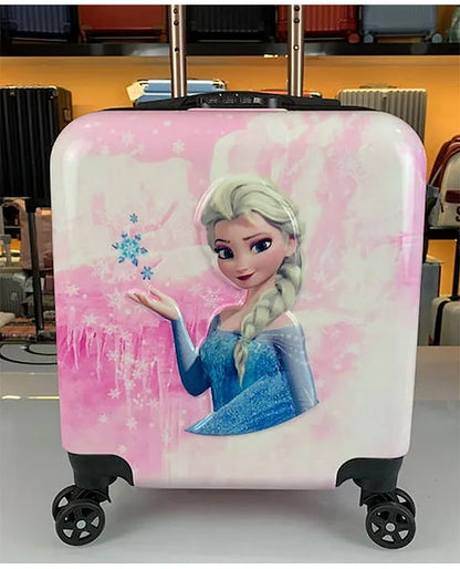 Frozen Elsa Kids Trolley Suitcase with Wheels, Blue