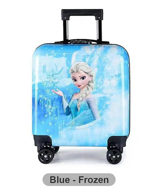 Frozen Elsa Kids Trolley Suitcase with Wheels, Blue