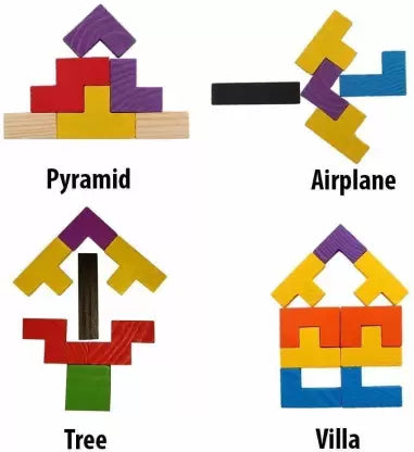 Wood Intelligence Jigsaw Puzzle - Tangram Brain Teaser