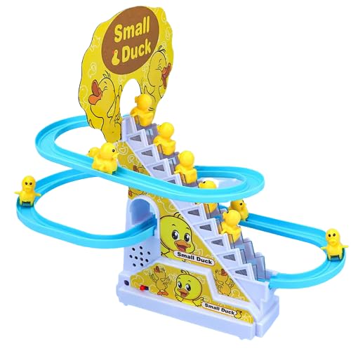 Duck Track Toys for Kids - Small Ducks Stair Climbing Toys for Kids , Escalator Toy with Lights and Music - 3 Duck Included ( Duck Track )