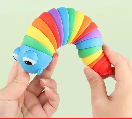 Slug Toy | Fidget Caterpillar Toys for Kids Silicone Toys - Color may vary