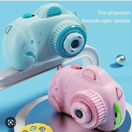 Camera Shape Projector Creative Simulation Music Kids Projector with 24 Cartoon Patters Educational Toy