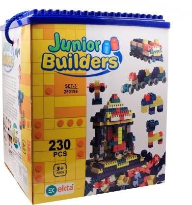 Ekta Junior Builders Building Blocks 230 Pieces Set-3, Educational Blocks For Kids