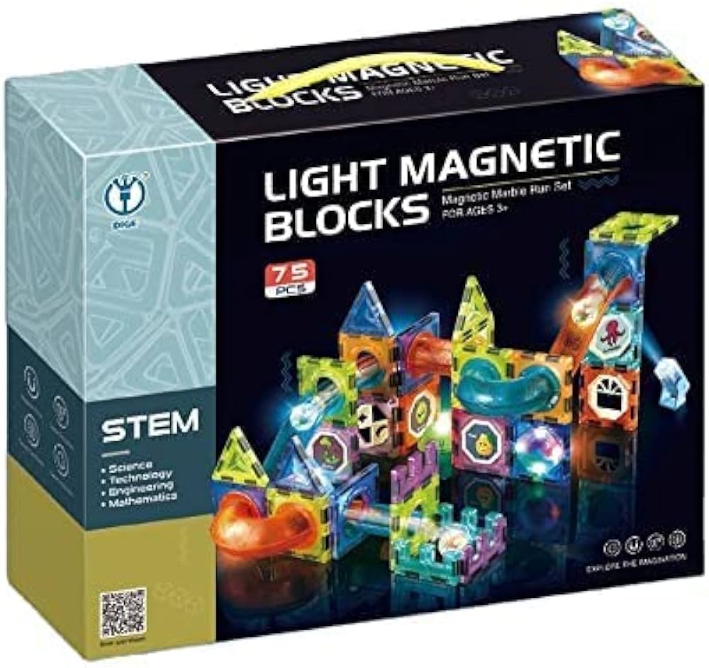 Light Magnetic Tiles Building Blocks