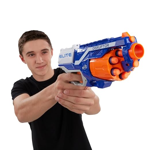 Nerf Disruptor Elite Toy Blaster,6-Dart Rotating Drum with Darts, Toys for Kids Teens & Adults