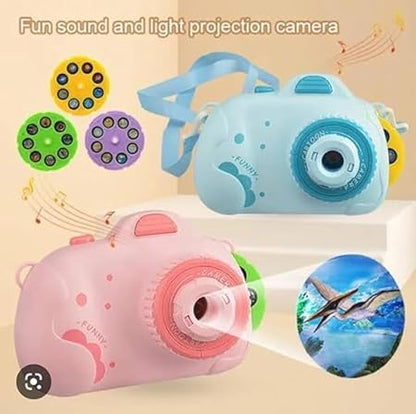 Camera Shape Projector Creative Simulation Music Kids Projector with 24 Cartoon Patters Educational Toy