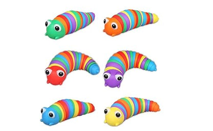 Slug Fidget Toys Clicky Sound Making Toy, Stress Relieving Toy, Sensory Slug Toy for Boys and Girls, Finger slug Toy - Multicolour