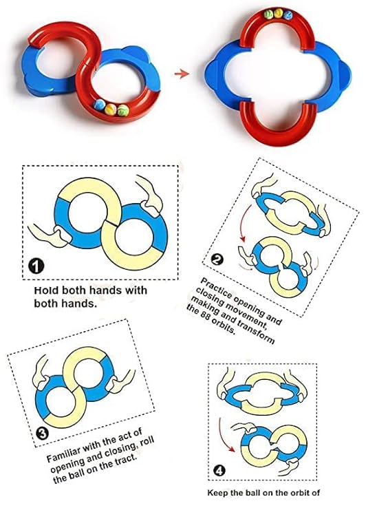 Balancing Track Toy - Creative Track Balancing Game, Bouncing Ball for Kids 8 Shape Infinite Loop Game, Toys for Kids