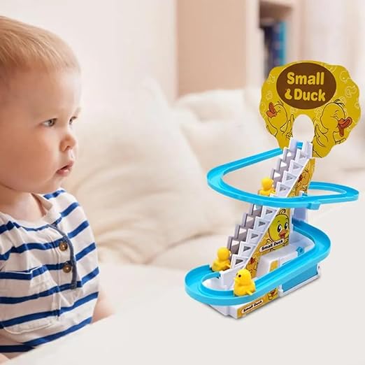 Duck Track Toys for Kids - Small Ducks Stair Climbing Toys for Kids , Escalator Toy with Lights and Music - 3 Duck Included ( Duck Track )