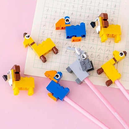 DIY Puzzle Pencil Sharpeners 1 Pieces Stationery Puzzle in Bricks Characters Blocks Assemble DIY for Kids Boys and Girls Return Gift for Birthday