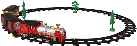 Train World Toy with Tracks and Locomotive, Plastic Train Set Toy for Kids (Multicolor)