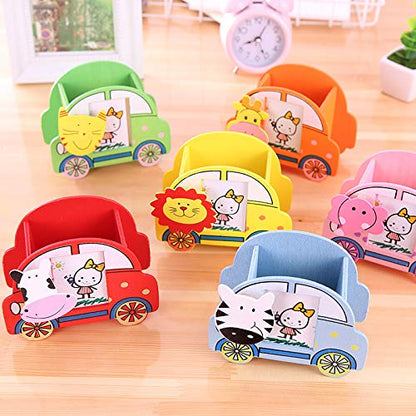 Return gifts Birthday Party for Kids - Car shaped Wooden Stationary/Pencil Holder with Photo Frame