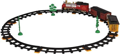 Train World Toy with Tracks and Locomotive, Plastic Train Set Toy for Kids (Multicolor)