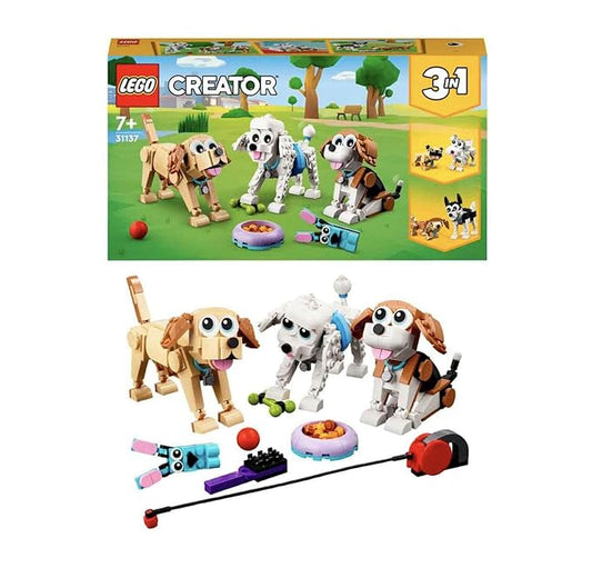 LEGO Creator Adorable Dogs 31137 Building Toy Set; Featuring Beagle, Poodle and Labrador Models for Ages 7+