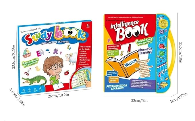 Intelligence Book in kids learning E Book -Musical English Educational Learning Book for 3 + Year Kids