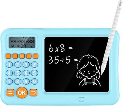 LCD Writing Tablet with Calculator for Kids Rechargeable Re-Writable Pad with 5.5Inch Screen for Drawing, Playing, Handwriting Best Birthday Gifts for Adults & Kids (Multicolor)