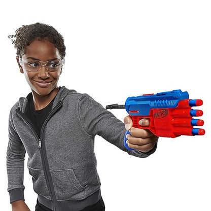 Nerf Alpha Strike Fang Qs-4 Toy Blaster, Fire 4 Darts in A Row, 10 Nerf Darts, Gift Toys for Kids Teens&Adults, Toy for Boys, Birthday Gift Toy Ages 8+