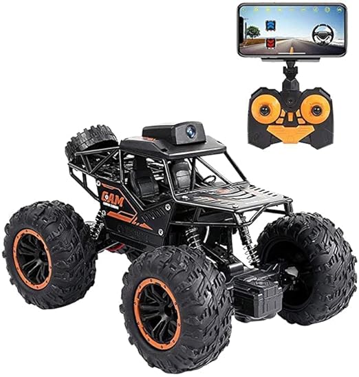 RC Car Remote Control Car with 720P HD FPV WiFi Camera, 1/18 Scale Off-Road High Speed Monster Trucks for Kids Adults Gift for Boys and Girls