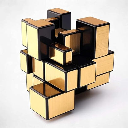 MoYu MFJS Meilong 3X3X3 Gold Mirror High Speed Cube (3X3 Mirror Gold Cubing Classroom) Magic Cube, Gold