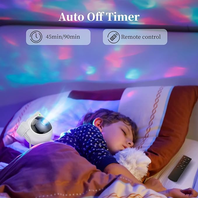 Astronaut Galaxy Projector, for Bedroom, Star Projector Night Light, with Remote Control Timer 360° Adjustable Kids Astronaut LED Lamp for Baby Adults Bedroom, Home and Party