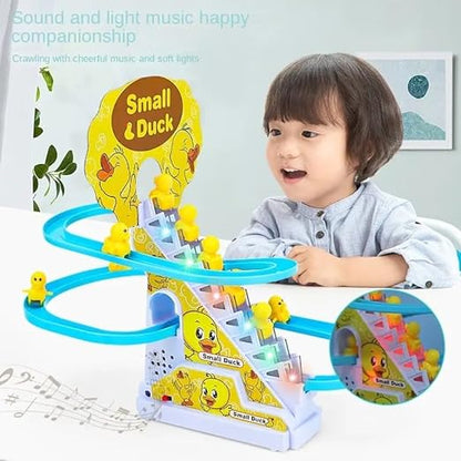 Duck Track Toys for Kids - Small Ducks Stair Climbing Toys for Kids , Escalator Toy with Lights and Music - 3 Duck Included ( Duck Track )