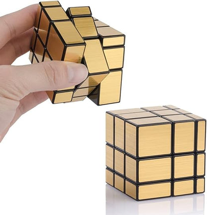 MoYu MFJS Meilong 3X3X3 Gold Mirror High Speed Cube (3X3 Mirror Gold Cubing Classroom) Magic Cube, Gold