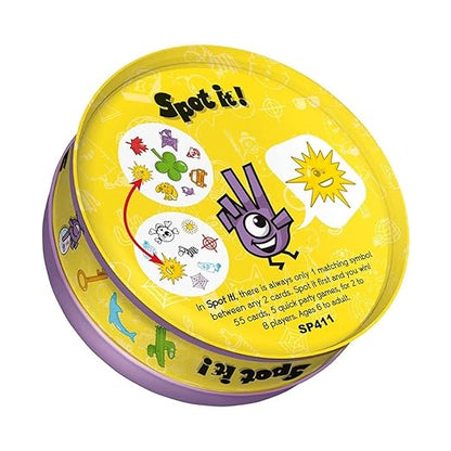 Spot It! Classic Card Game | Game for Kids | Age 6+ | 2 to 8 Players | Average Playtime 15 Minutes | Purple and Yellow