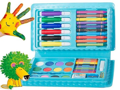 COLOUR KIT 42 Pcs - Crayons, Water Colors,12 Shaped Color Pencils(Multicolor & Multidesign)