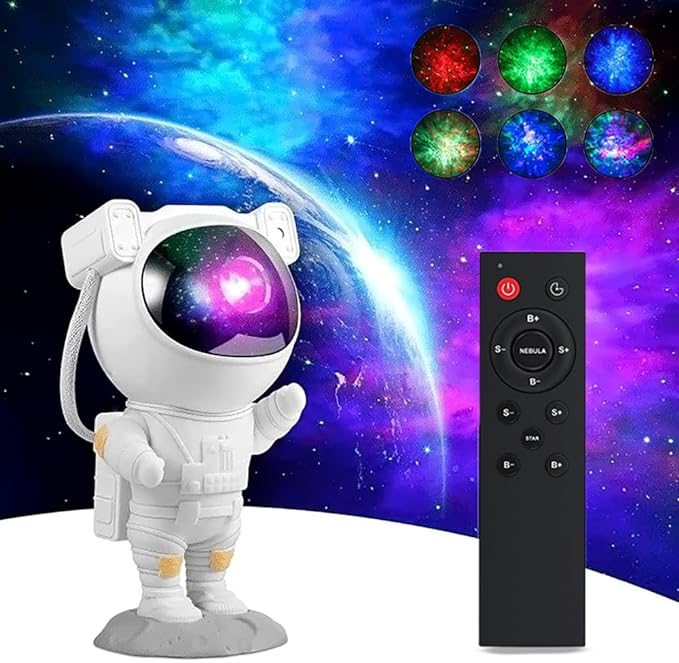 Astronaut Galaxy Projector, for Bedroom, Star Projector Night Light, with Remote Control Timer 360° Adjustable Kids Astronaut LED Lamp for Baby Adults Bedroom, Home and Party