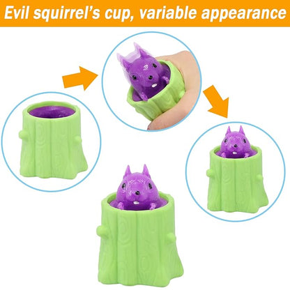 Squeeze Toys | Squishy Pop Up Squirrel | Stress Relief Toy cum Pen Stand - Multicolor