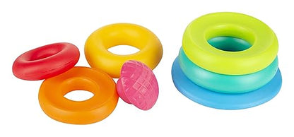 Stack A Ring , Multicolour Stacking Toy With 5 Colourful Rings, Helps To Grasp,Shake And Stack, Toy For 1 Year Old