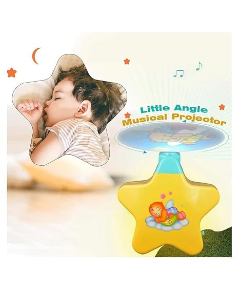 New Born Baby Mini Projector Toy - Sooth Relax Sleep Help for Parents - Musical Star Light Show and Learning for Kids (Star Projector)