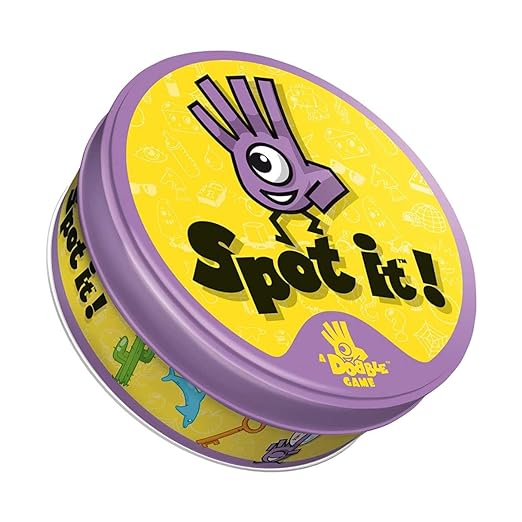 Spot It! Classic Card Game | Game for Kids | Age 6+ | 2 to 8 Players | Average Playtime 15 Minutes | Purple and Yellow