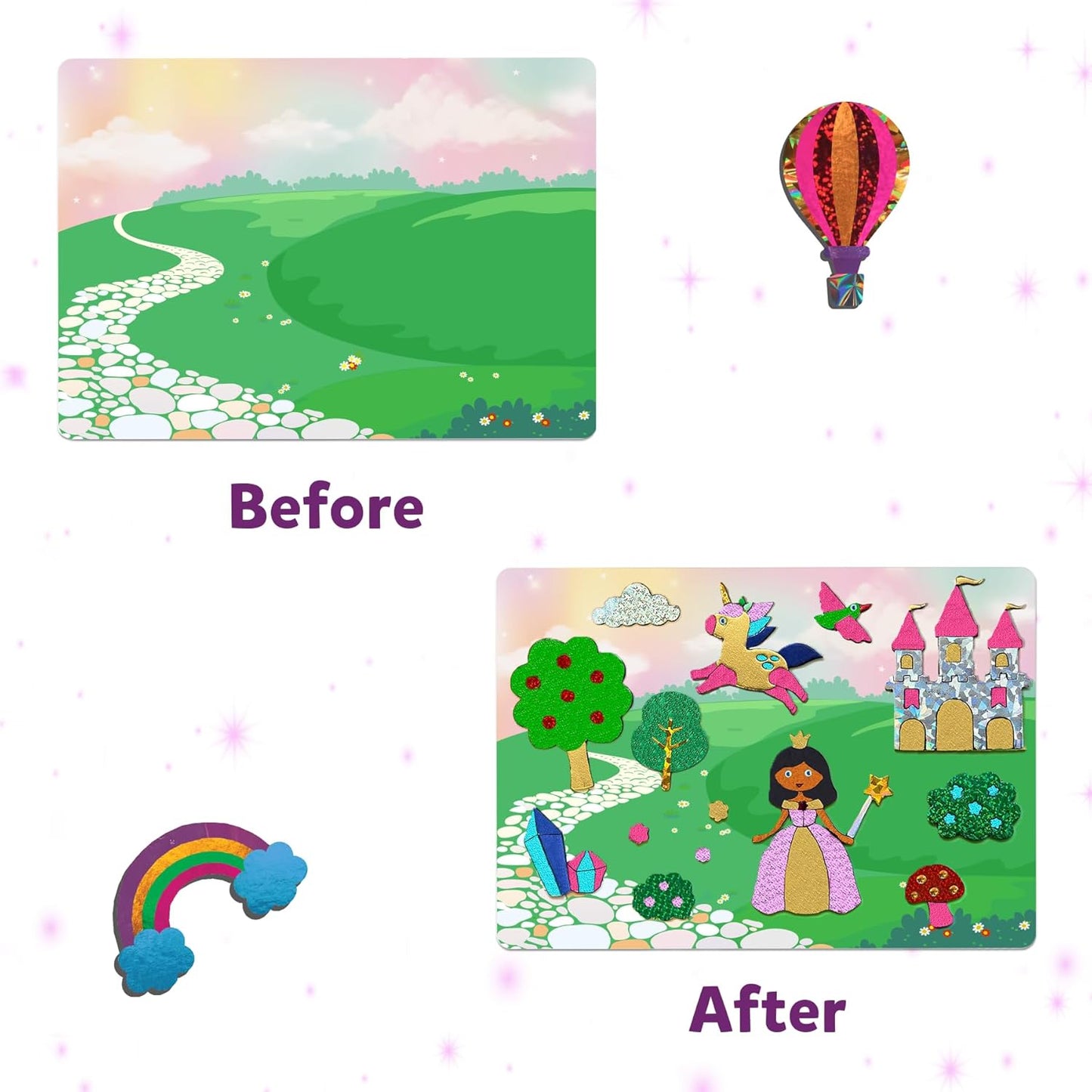 Foil Fun - Unicorns & Princesses, No Mess Art for Kids, Craft Kits & Supplies, DIY Creative Activity, Travel Toys, Gifts for Ages 4, 5, 6, 7, 8, 9