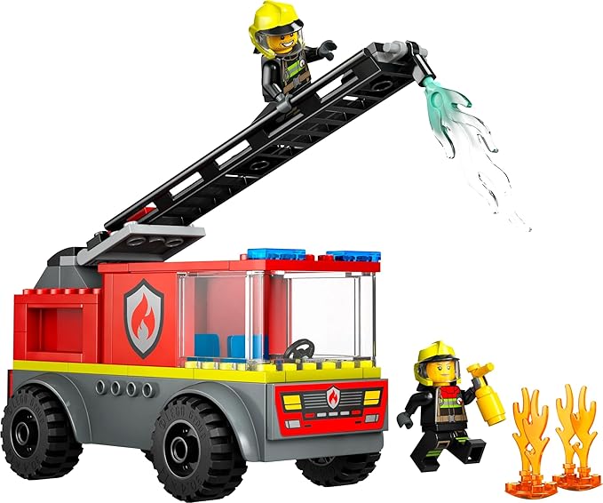 LEGO City Fire Ladder Truck, Firefighter Toy Vehicle Gift for Kids 60463 Building Blocks Toys for 4+ Gift for Boys and Girls