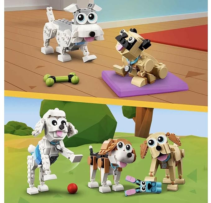 LEGO Creator Adorable Dogs 31137 Building Toy Set; Featuring Beagle, Poodle and Labrador Models for Ages 7+