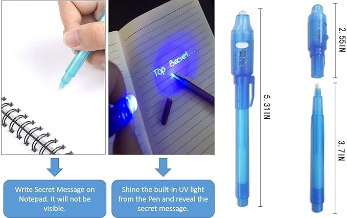 Birthday Popper Invisible Ink Magic Pen with UV-Light Birthday Return Gifts for all ages