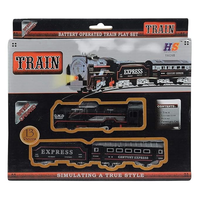 Small Train Track Set Toy for Kids - Black