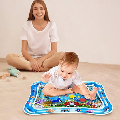 Tummy time Water Play mat Baby and Toddlers Perfect Fun time Play Inflatable Water mat,Activity Center Your Baby's Stimulation Growth with Floating Toys (Water Bed mat)