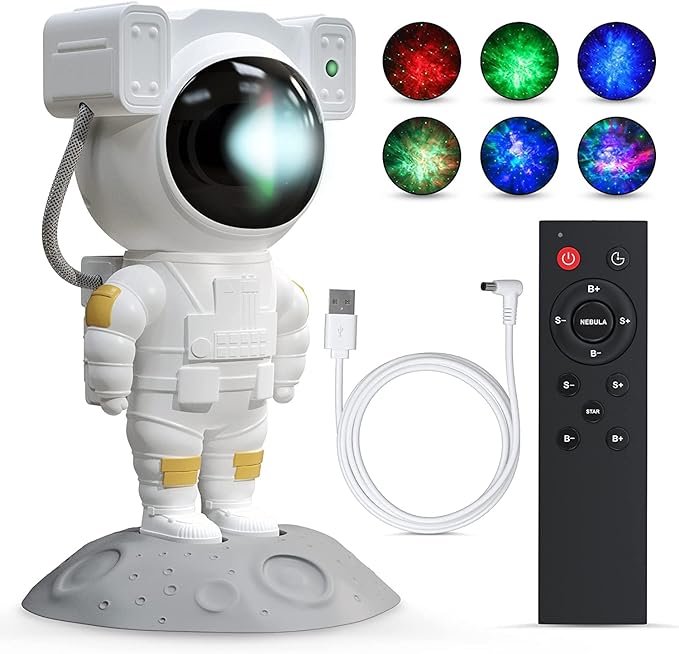 Astronaut Galaxy Projector, for Bedroom, Star Projector Night Light, with Remote Control Timer 360° Adjustable Kids Astronaut LED Lamp for Baby Adults Bedroom, Home and Party