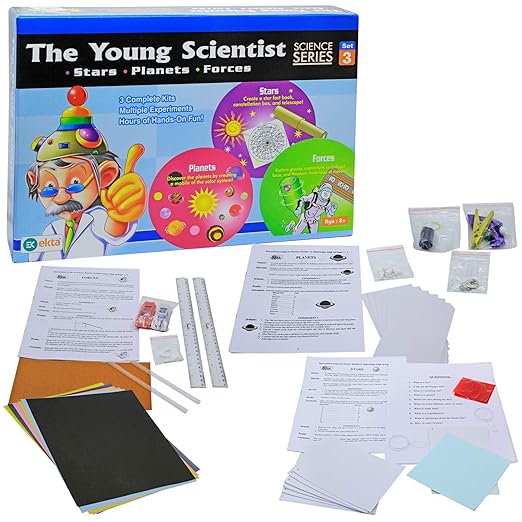 Ekta The Young Scientist Series 3 Set Part Science Kit Stars, Planets, Forces Learn Science The Easy Way Out