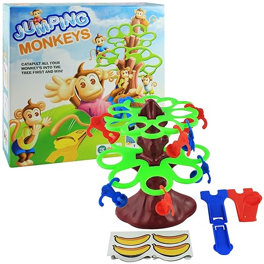 EKTA Jumping Monkeys Small Catapult Toy 2 Players Board Game for Kids (Multicolour)