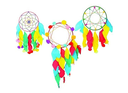 Handycrafts Dreamcatcher,DIY Dreamcatcher, Make 3 Pieces, 7 Years +, Art and Craft Kit