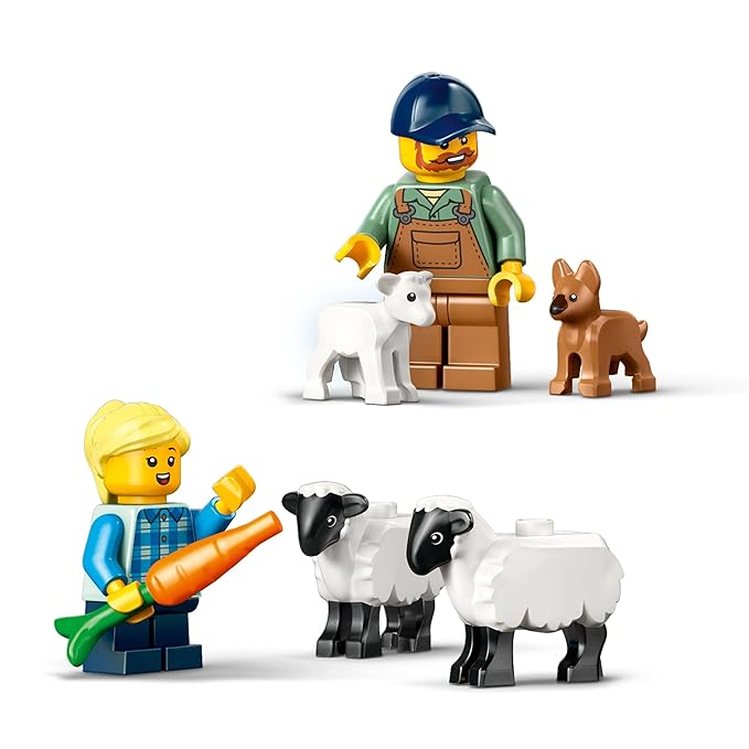 LEGO City Red Farm Tractor with Trailer & Sheep Toy, Playset for Kids 60461 Building Blocks Toys for 4+ Gift for Boys and Girls