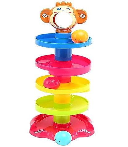 Roll Ball Toy for Kids, 4 Layer Ball Drop and Roll Swirling Tower for Baby and Toddler Development Educational Toys